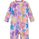 UMELOK Baby Girls' One Piece Swimsuit Full Zip UPF 50+ Sun Protection Swimwear Rash Guard Swim Suit