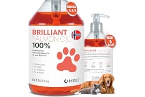 HOFSETH BIOCARE Salmon Oil for Dogs - Healthy Skin & Coat, All Natural Norwegian Fish Oil Food Supplement for Pets, Omega 3 EPA DHA, Ideal for Shedding, Allergy, Itching, Dry Skin, Joint & Bone Health - 16.9 Oz