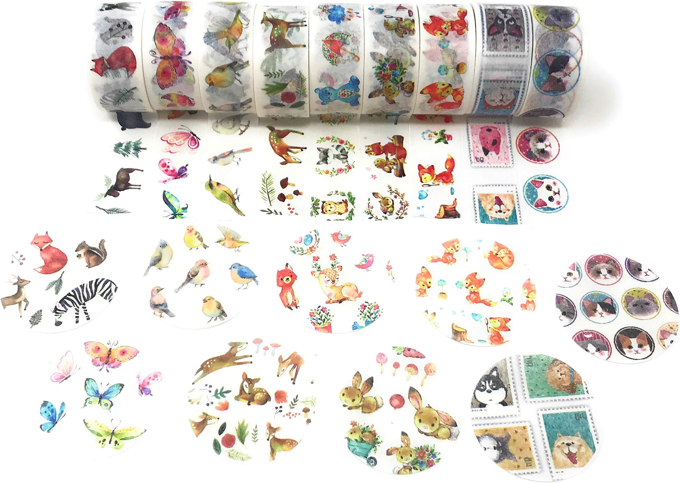 Washi Tape Gift Box Themed Set Detailed (Animal Cute)