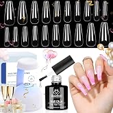 Beetles Gel Nail Kit Easy Nail Extension Set with 500Pcs Nail Tips | Coffin Shape 9 in 1 Nail Glue Base Gel and Innovative Le