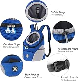 M MUNCASO Dog Carrier Backpack Small Pet Travel Bag Blue S Breathable Head-Out view 2