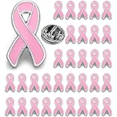 25/50/100/200 pieces Breast Cancer Awareness Lapel Pins Pink Hope Ribbon Brooch for Doctors nurses Backpack hat and clothes Women Girls Charity Public Social Event Fundraising activity bulk