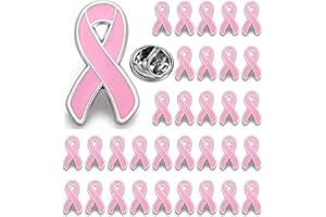 DISCAO 25/50/100/200 pieces Breast Cancer Awareness Lapel Pins Pink Hope Ribbon Brooch for Doctors nurses Backpack hat and clothes Women Girls Charity Public Social Event Fundraising activity bulk