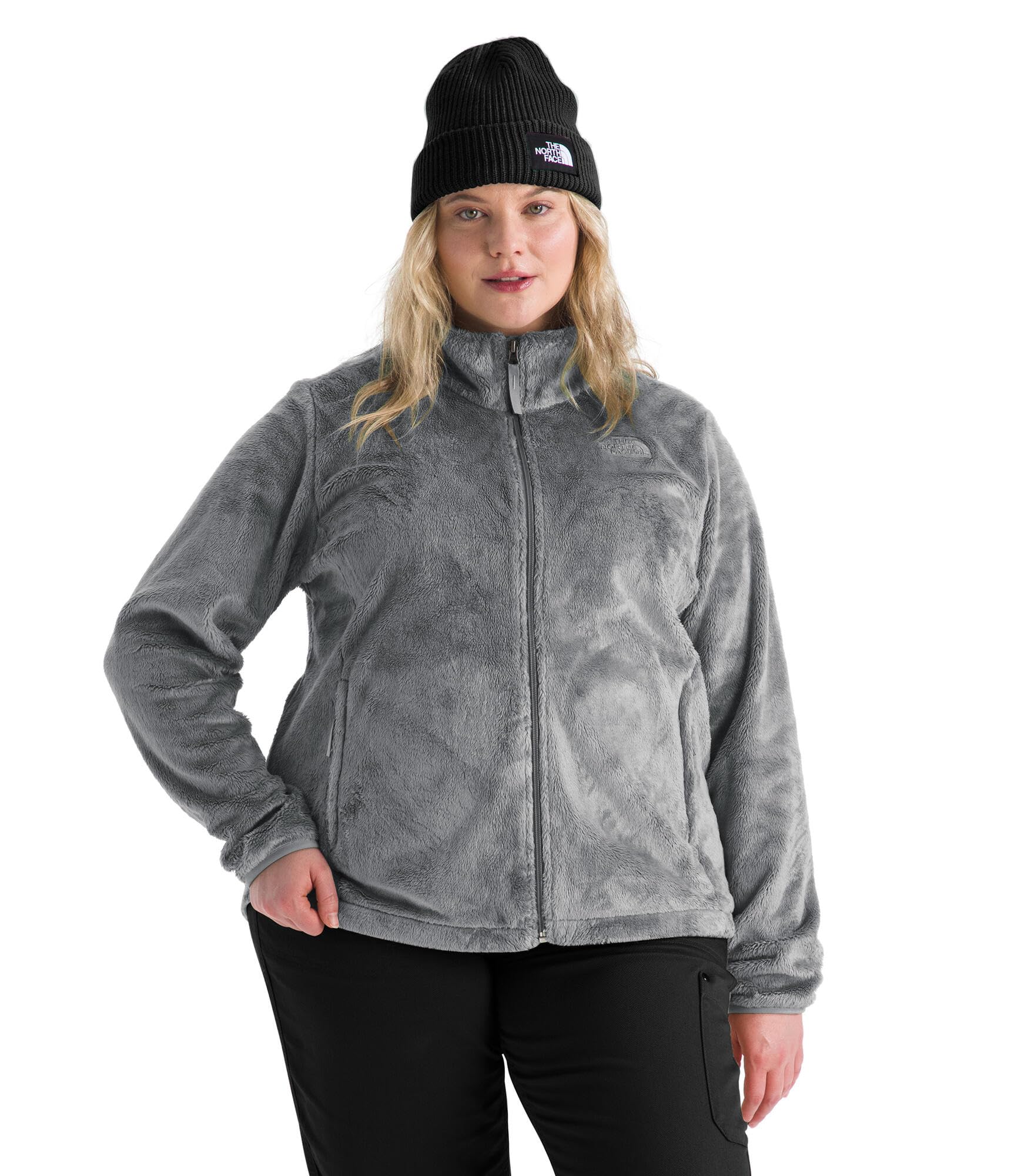 The North Face Women's Osito Full Zip Fleece Jacket (Standard & Plus Size) | Soft & Lightweight Fleece, Secure Zip Hand Pockets, Elastic Cuffs, Smoked Pearl, 3X Image
