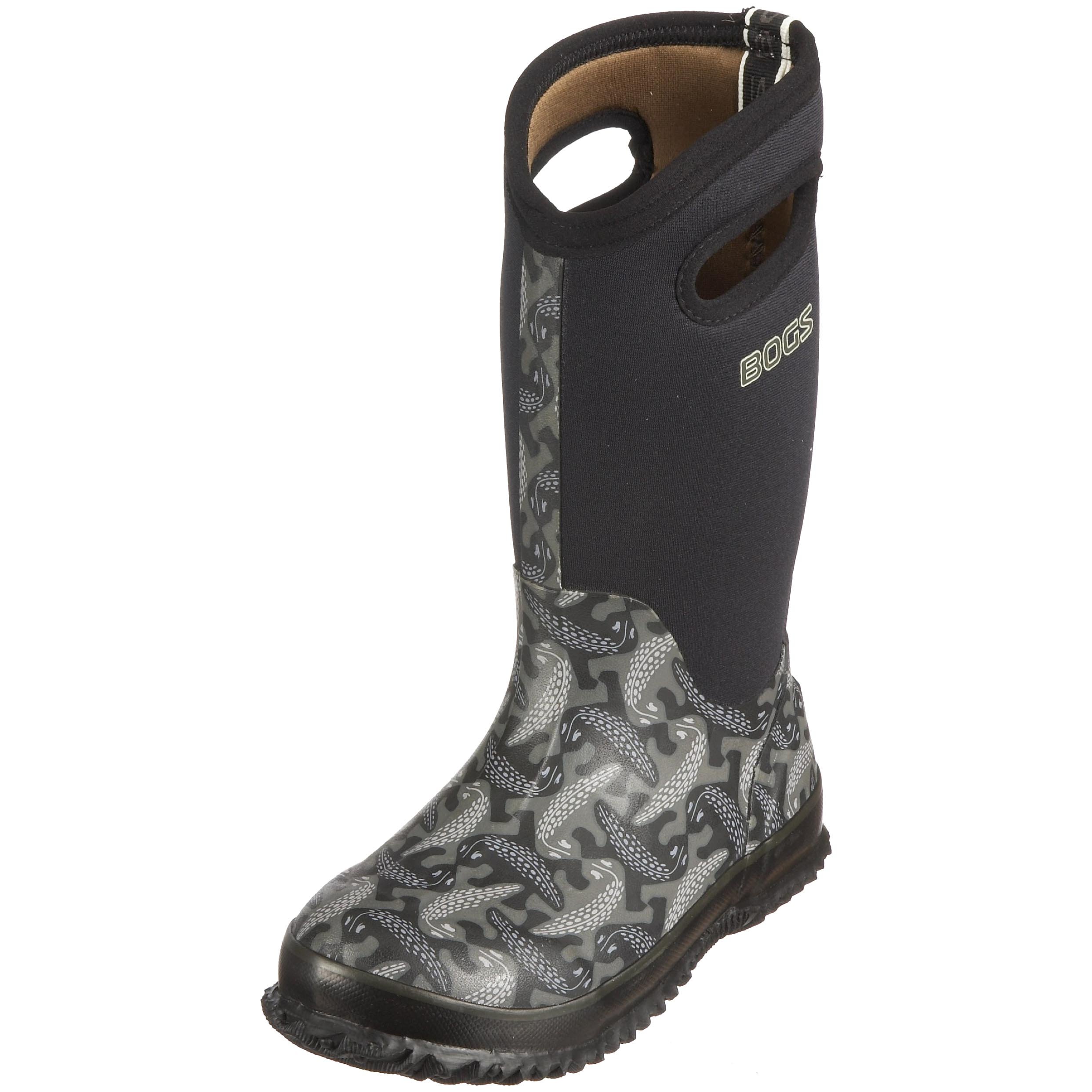 Bogs Kids Classic High Waterproof Insulated Rubber Neoprene Rain Boot, Salamander Print/Black/Multi, 12 M US Little Kid Image
