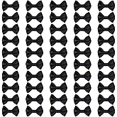 Shapenty Mini Satin Ribbon Bows Flowers Boutique for Sewing Scrapbook Baby Shower Wedding Christmas Gift Girls Dress Hair Accessories Crafting, 50PCS (Black, 3.6 x 2.5cm)