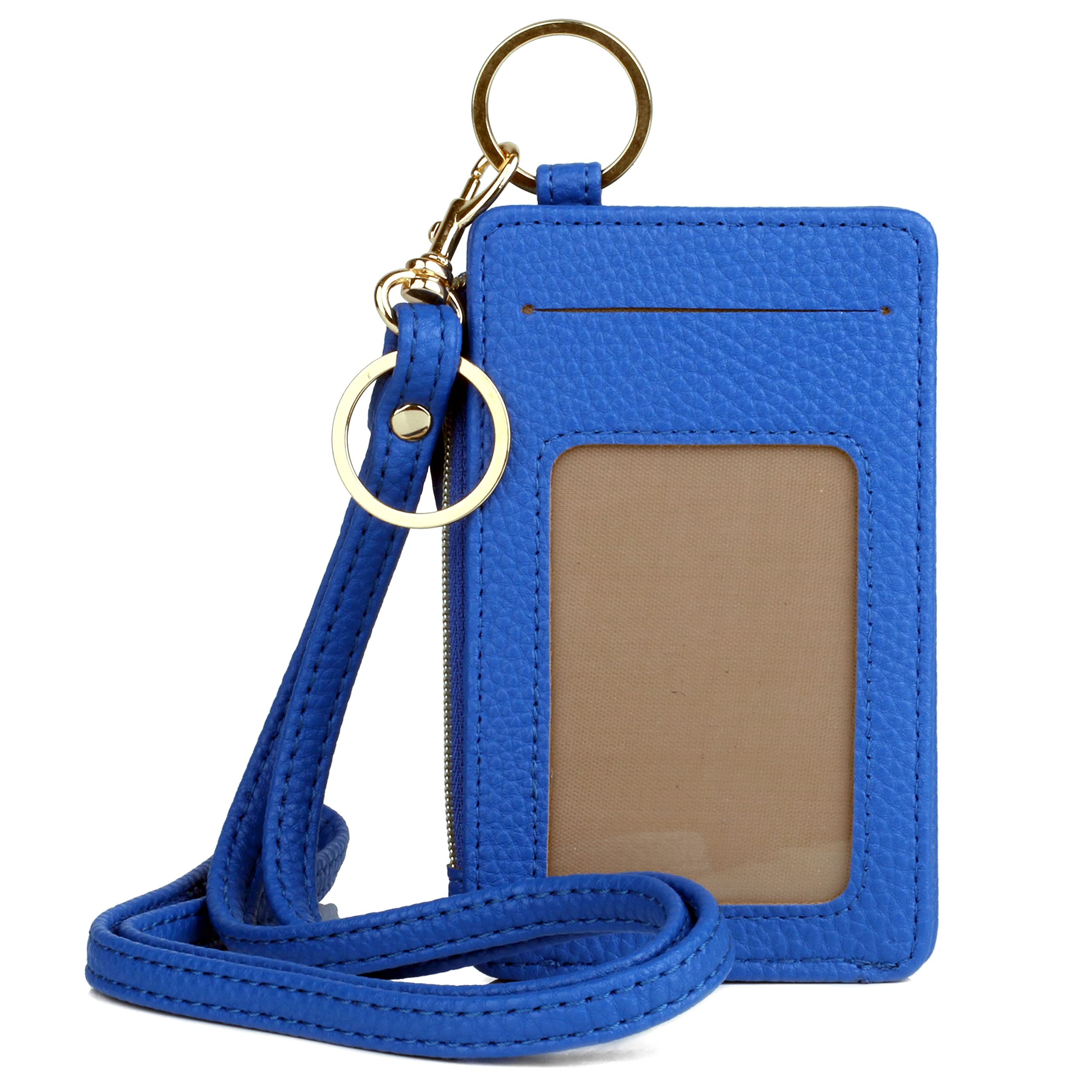 Julia Buxton USA Women's Vegan Leather Everywhere Lanyard ID Wallet, Lagoon Blue