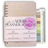 Neurodivergent ADHD Planner for Adults - Undated 90 Day Focus & Inspiration System | Daily Mental Health Planner with Medication Tracker & Brain Dump Tools | Premium Linen Cover