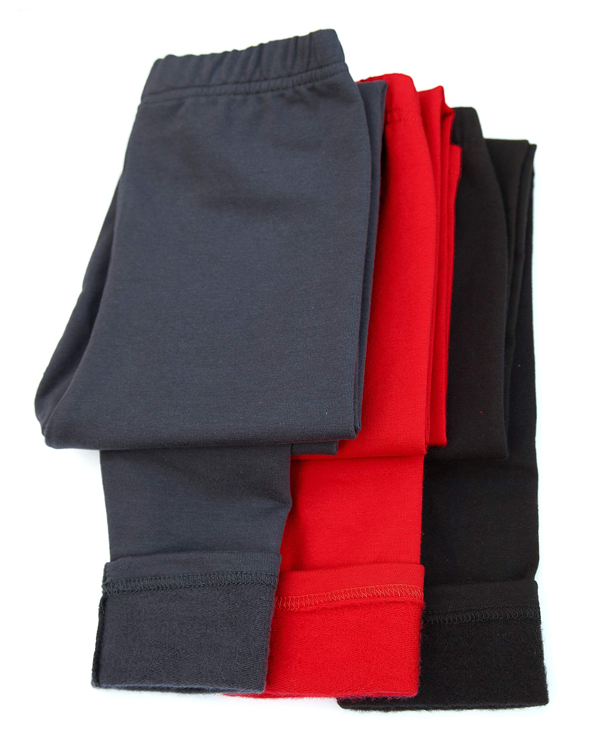 CAOMP Girls Winter Leggings Organic Cotton Stretch Pants School Play Warm Tights