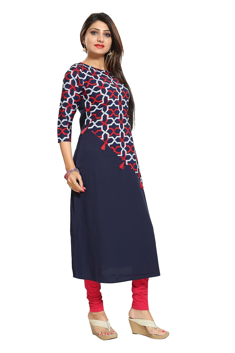 alc creation women's crepe a-line kurti