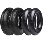 (2-Set) AR-PRO 4.80/4.00-8" Tire and Inner Tube Set - Universal Replacement Tires and Inner Tubes with 15.5" Outer Tire Diameter and 4.80" Tire Width - Fits on Dollies, Trolleys, Wagons, and More