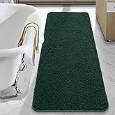 LOCHAS Bathroom Rug Runner 24x60 Inch, Soft Thick Absorbent Microfiber Bath Rugs for Bathroom, Machine Washable, Shaggy Plush Non Slip Bath Mat for Tub, Shower Floor, Quick Dry Mats, Hunter Green
