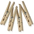 Honey-Can-Do DRY-01375 Wood Clothespins with Spring, 50-Pack, 3.3-inches Length,Brown