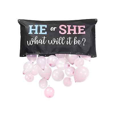 Buy Pop Fizz Designs Gender Reveal Balloon Drop Bag He Or She What Will It Be Online In Indonesia B07rppb4fx