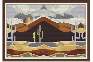 Svarog 14CT Stamped Cross Stitch Kit for Beginners - Easy & Stylish DIY Embroidery with Simple Patterns, Ideal for Women’s Relaxation | Yellow Sand Desert | 15.8 x 11 inch