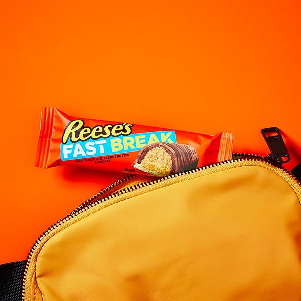 REESE’S FAST BREAK PEANUT BUTTER NOUGAT CANDY BARS, 1.8 OZ (PACK OF 18)