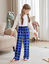 Arshiner Pajama Pants for Girls Long Sleep Plaid