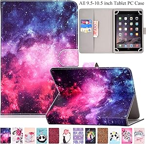 Universal Case for 9.5"-10.5" Tablet, Artyond PU Leather Cover Slim Fit Folio Cards Slots Case for All Fire HD 10, iPad 9.7 and More 9.6" 9.7" 10.1" 10.5" Android iOS Tablet (Starry Sky)