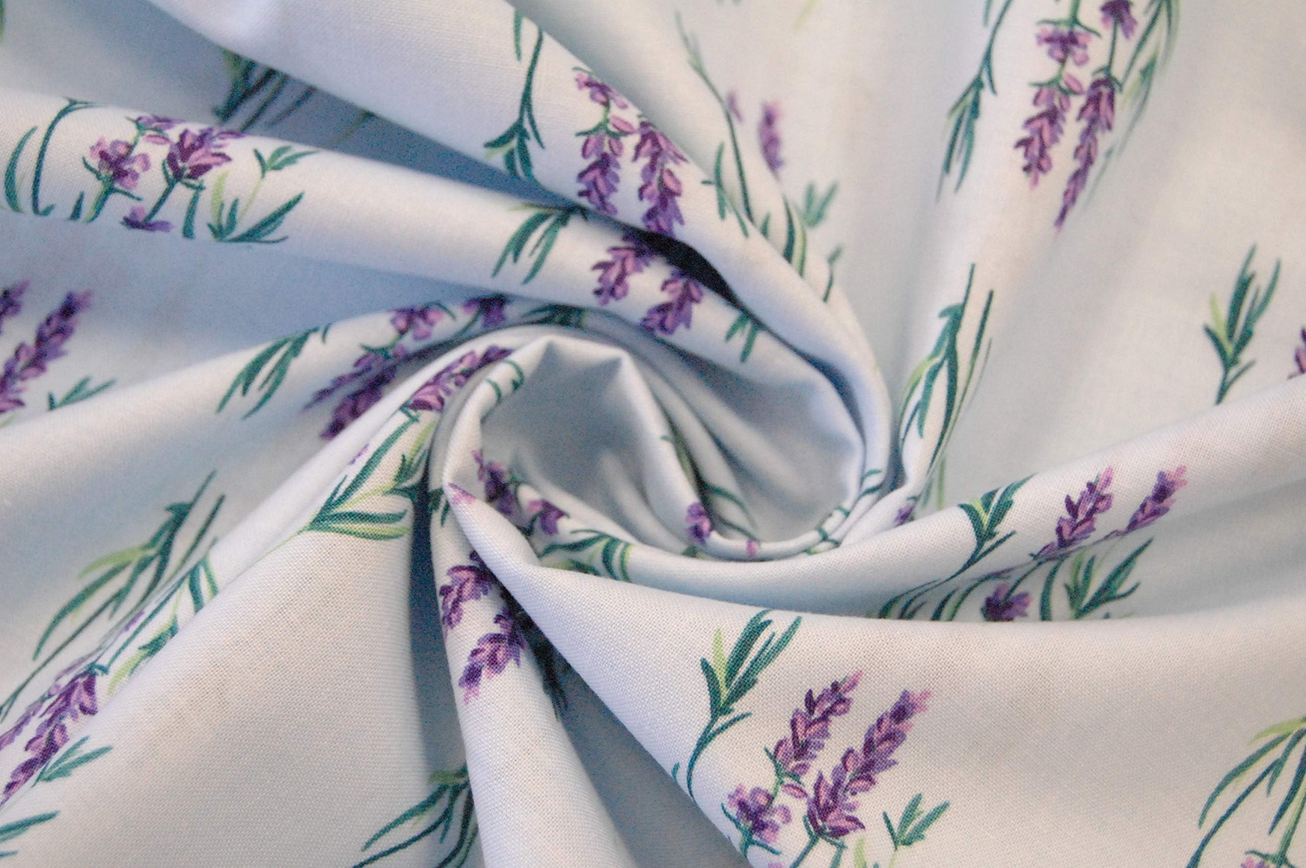 Fabric Cotton 'Lavender' Blue 0.5 m
