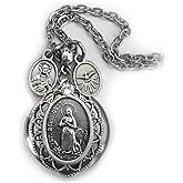 St. Bernadette Locket Necklace, Patron Saint Confirmation Gift, Catholic Jewelry, Comes Nicely Packaged