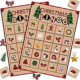 Joy Bang Christmas Bingo Games for Kids Family, 24 Player Bingo Cards Game Set Christmas Crafts for Kids Xmas Activities Part