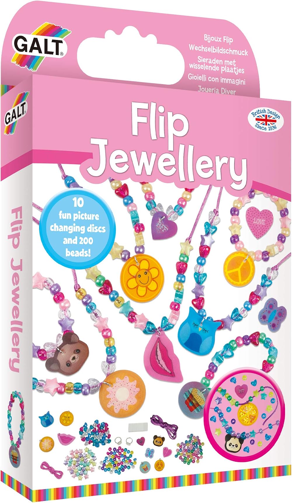 Galt Flip Jewellery Create Your Own Jewellery Craft Kit 200+ Beads
