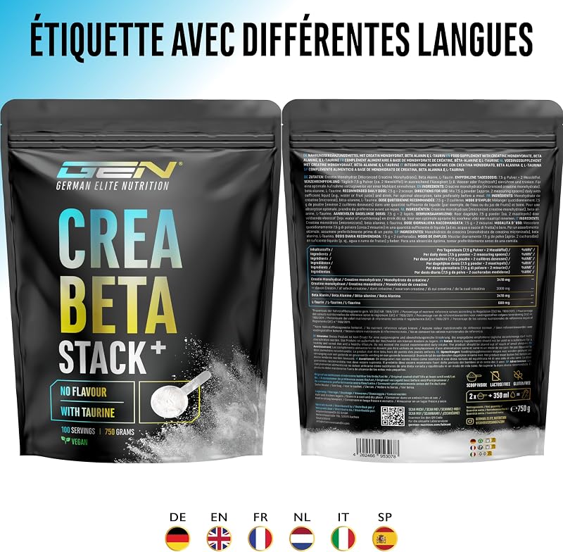 Creatin Beta Alanin Stack - Poudre 750 g