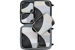 OlarHike 6 Set Packing Cubes for Travel, 3 Various Sizes(Large,Medium,Small), Luggage Organizer Bags for Travel Accessories & Essentials, Storage Cubes for Carry on Suitcases(Black)