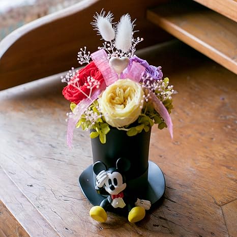 Amazon ディズニー プリザーブドフラワー ギフト マジシャンミッキーのローズプリザ ディズニーシリーズ プリザーブドフラワー お祝い 誕生日 結婚祝い 結婚記念日 入学祝い 卒業祝い 送別 枯れない花 プリザーブドフラワー オンライン通販