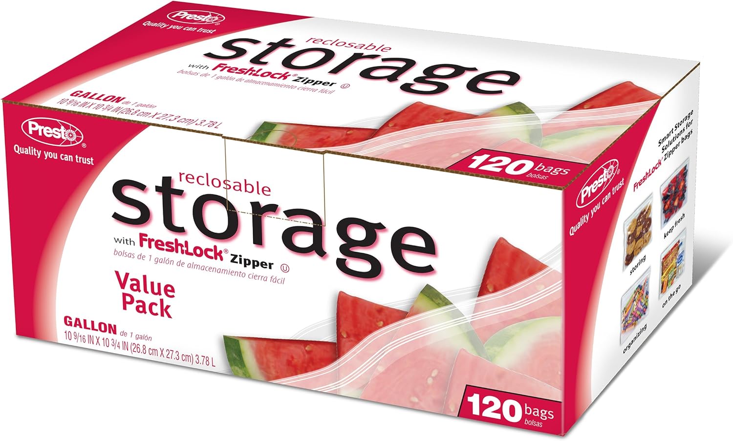 Storage Bags Zip Lock Gallon 120 Bags - Presto (Leak Resistant Multi-Track)