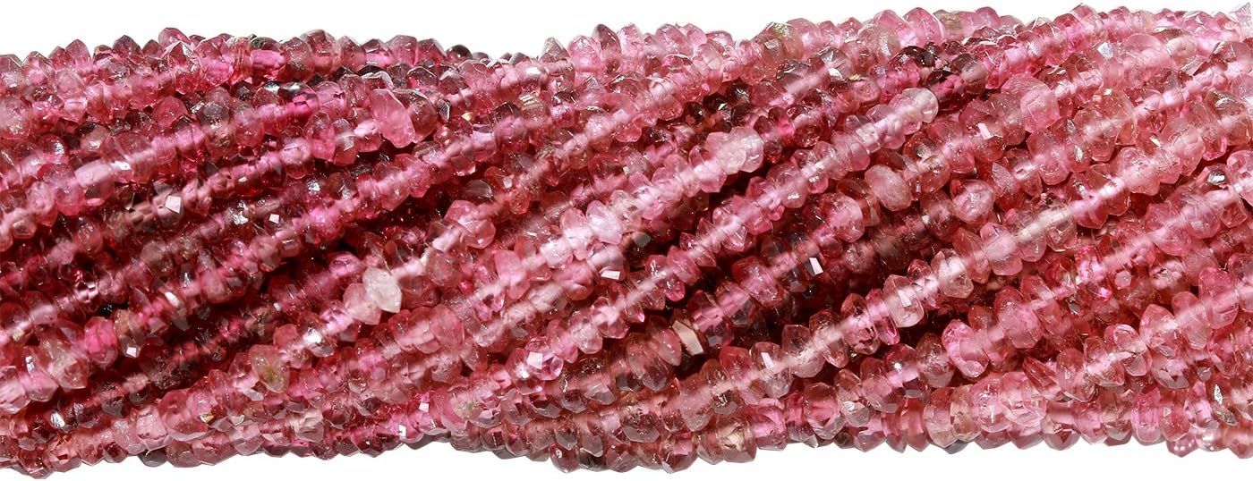 1 Strand 14 Inch 2.5 mm Pink Tourmaline Roundel Gemstone Beads