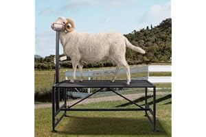 Belinova Goat Milking Stand Goat Stand Sheep Stand for Trimming Metal Livestock Stand with Adjustable Headpiece Goat Shearing Livestock Stand Height Adjustable, Black