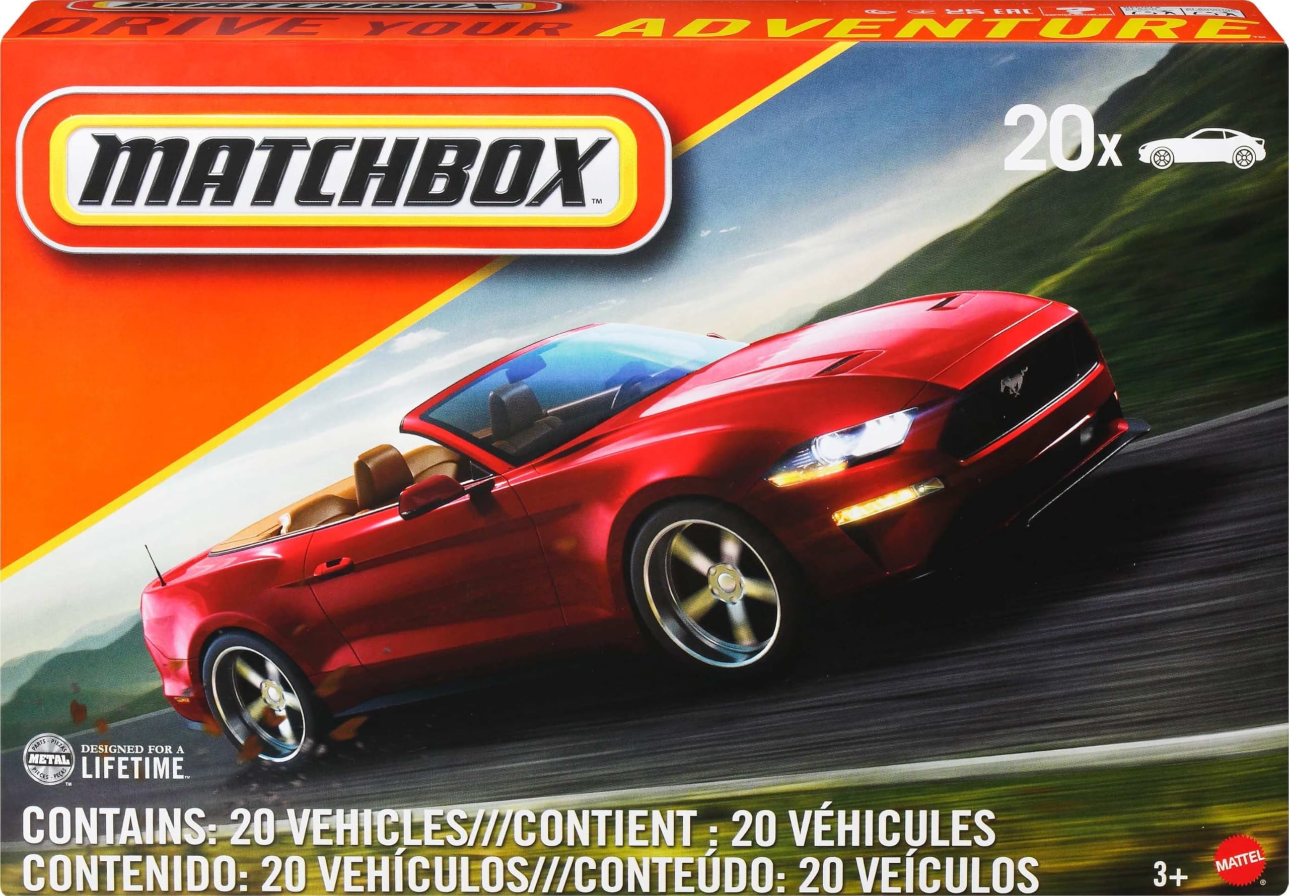 Photo 1 of Matchbox Toy Cars or Trucks 20-Pack, Variety Set of 20 Die-Cast 1:64 Scale Cars, Buses, Fire, Construction or Police Vehicles (Styles May Vary)
