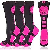 Londkaron Elite Basketball Socks with Basketball Logo, Soft & Light Athletic Crew Socks