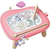 KOKODI Magnetic Drawing Board, Toddler Girl Toys for 1-2 Year Old, Large Doodle Board Pad Learning and Educational Toys for 1 2 3 Year Old Baby Kids Birthday Gifts(Pink)