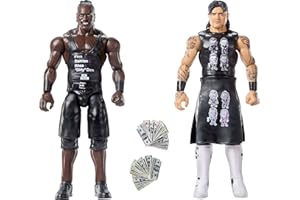 Mattel WWE Main Event Showdown Action Figures 2-Pack with Accessory, Series #21 R-Truth vs “Dirty” Dominik Mysterio Collectible Set, 6-inch
