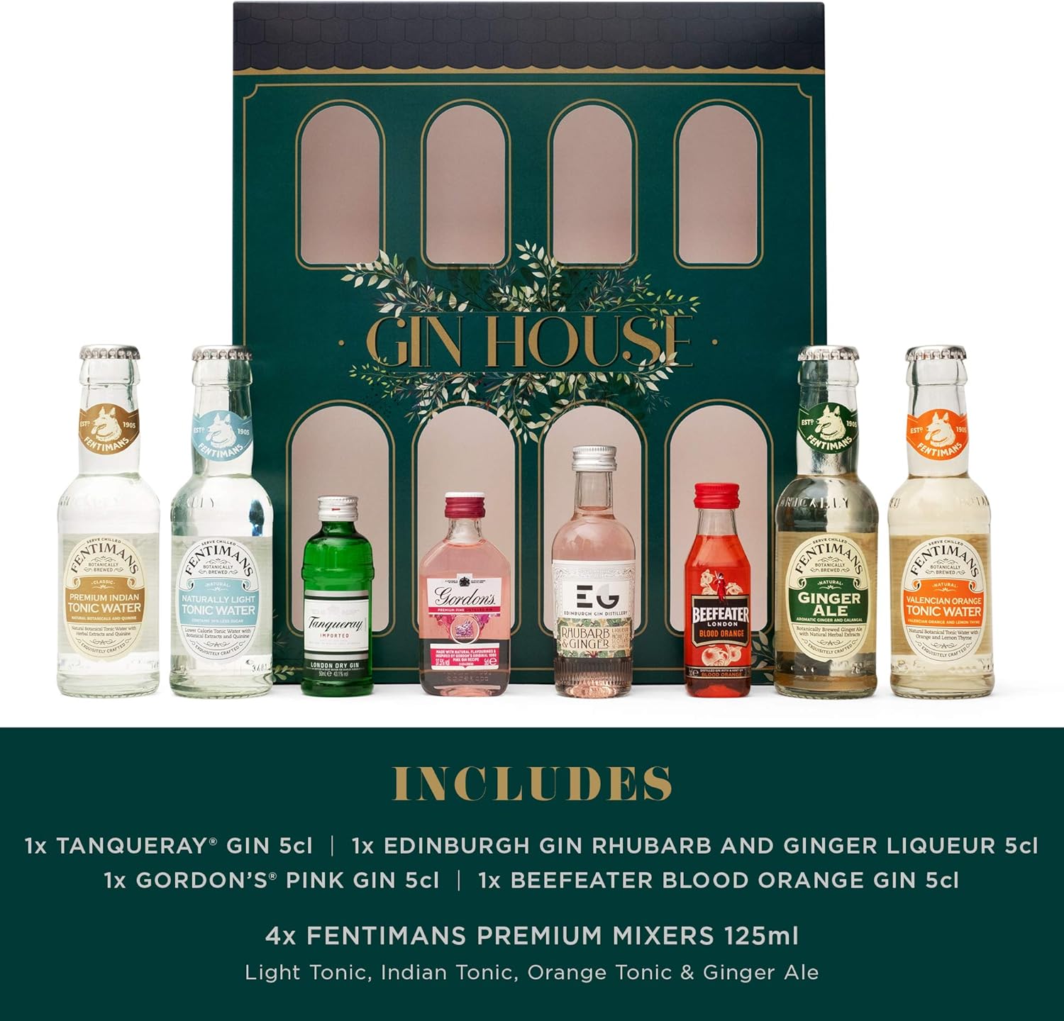 Flavoured Gin Gift Set, Premium 4x5cl Gordons Pink, Edinburgh Rhubarb and Ginger, Tanqueray, Dockyard Orange - Image 4