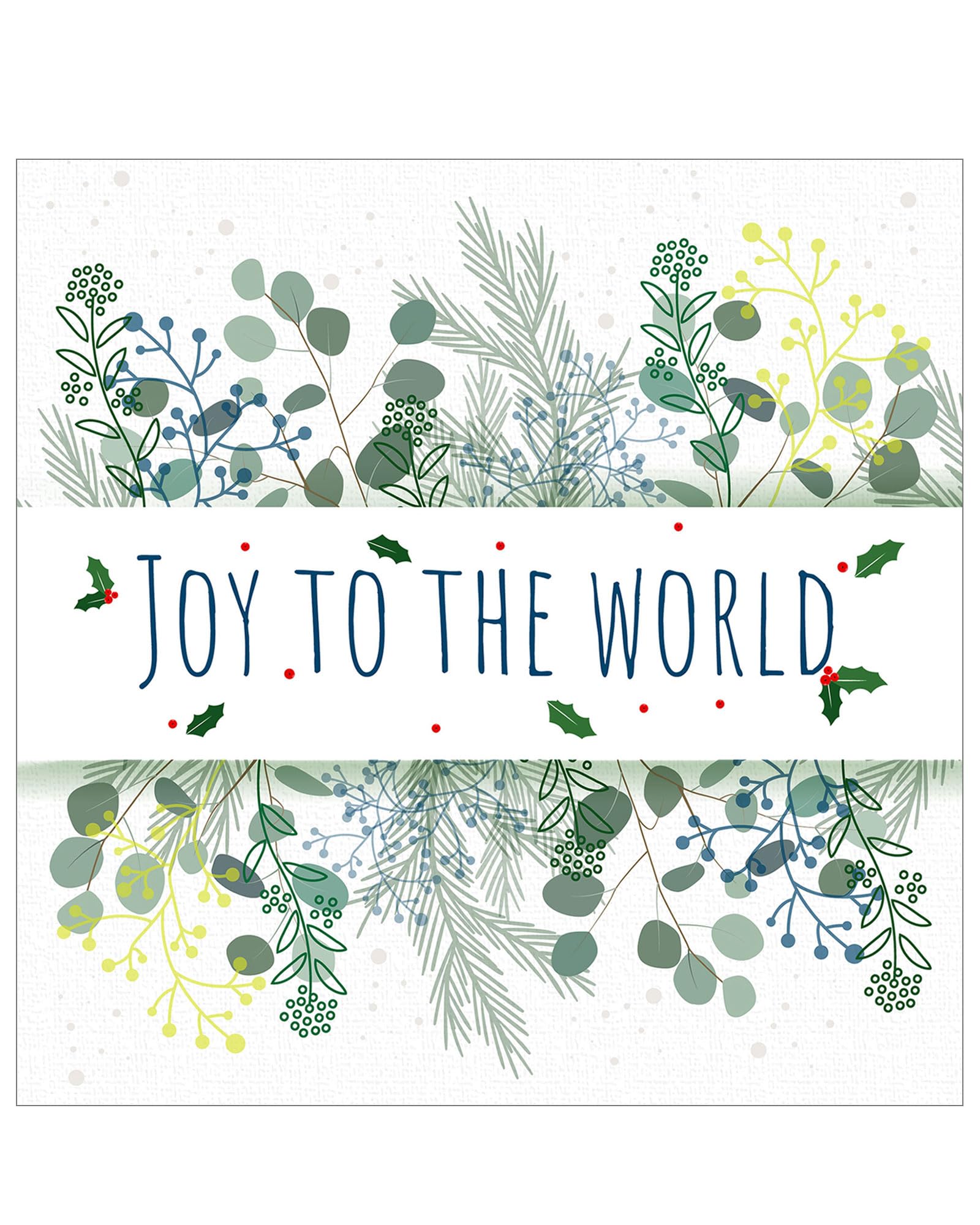 Christmas cards pack - Joy to the World, 10 Christmas cards 2025 with 10 white envelopes - Designed, printed and hand-packed in the UK, by Just Cards Direct