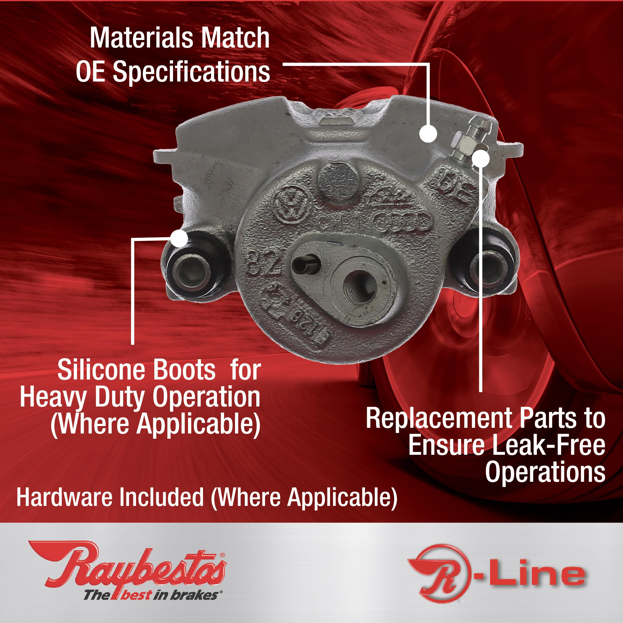 Condition photo showing New/Like New for raybestos r-line replacement remanufactured front disc brake caliper for select ford excursion/f250/