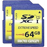 Micro Center 64GB SD Card Class 10 SDXC Flash Memory Card (2 Pack)