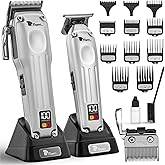 Fagaci Professional Hair Clippers for Men with Superior Precision, Brushless Motor Barber Clippers and Trimmers Set, 5X Longer Sharpness Hair Cutting Kit, Mens Haircut Cordless Clipper for Barber