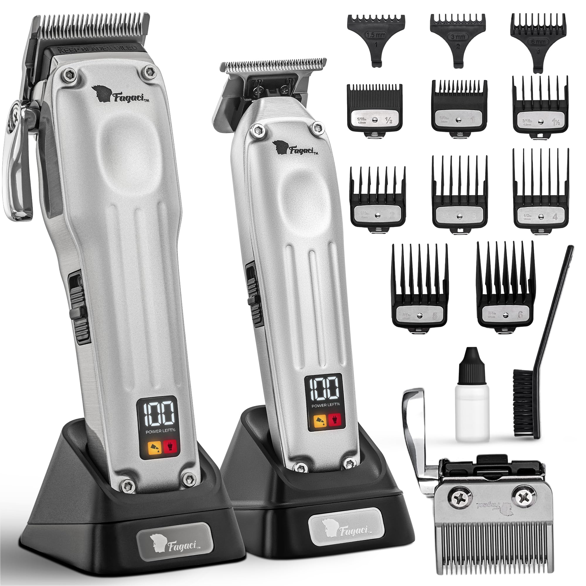 Photo 1 of Fagaci Professional Hair Clippers for Men with Superior Precision, Brushless Motor Barber Clippers and Trimmers Set, 5X Longer Sharpness Hair Cutting Kit, Mens Haircut Cordless Clipper for Barber