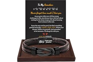 BTYSUN Inspirational Gifts for Men Morse Code Bracelets Mens Bracelets Graduation Gifts for Him Fathers Day Adjustable Leather Bracelet Motivational Birthday Annivesary Jewelry Stocking Stuffers for Men