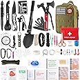 Survival Kit 256 in 1, First Aid Kit Survival Gear Tools Trauma Kit with Molle Pouch for Outdoor, Camping, Hunting, Hiking, Earthquake, Home, Office, Gifts for Men Dad Husband Women (Green)