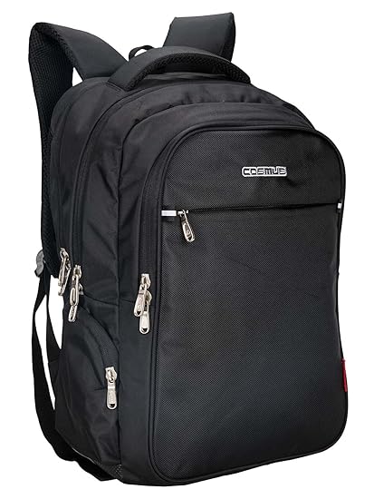 Cosmus Atomic Dx 3 Compartment Large Laptop Bag - Black Polyester Waterproof Laptop Backpack