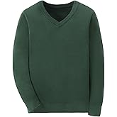 BASADINA Boys School Uniform Sweater Kids Long Sleeve V Neck Pullover Fall Winter Clothes 9-16 Years
