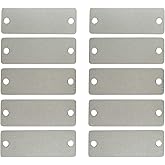 StayMax 25 Pack Stainless Steel Blank Tags Rectangle Stamping Blanks with Two Holes