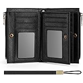 XINNSTAR Small Wallet for Women Leather RFID Blocking Trifold Compact Card Holder Wallets with Dual Zipper Coin Pocket