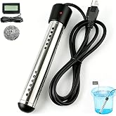Suwdjpwo 2000W Portable Immersion Water Heater with Digital LCD Thermometer | Fast Heating，Real‑time Temp Monitoring, Multi‑Scenario Use, Ideal for Camping &amp; Household Temporary Hot Water