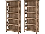 Bush Furniture Key West 5 Shelf Bookcase - Set of 2